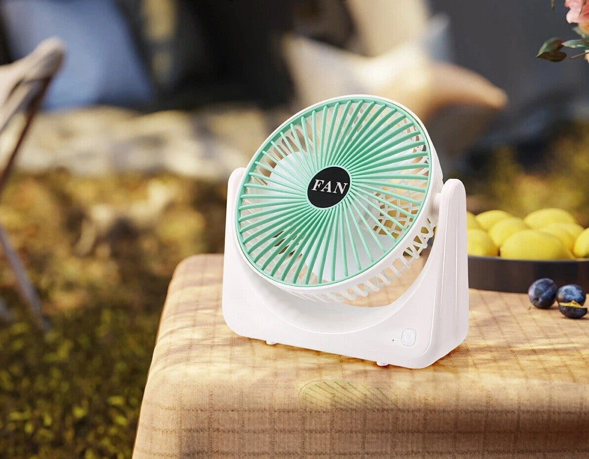 Ventilator Portabil cu 3 Trepte de Viteză și Baterie Reîncărcabilă – Design Compact și Silențios, USB, Ideal pentru Birou, Casă și Excursii