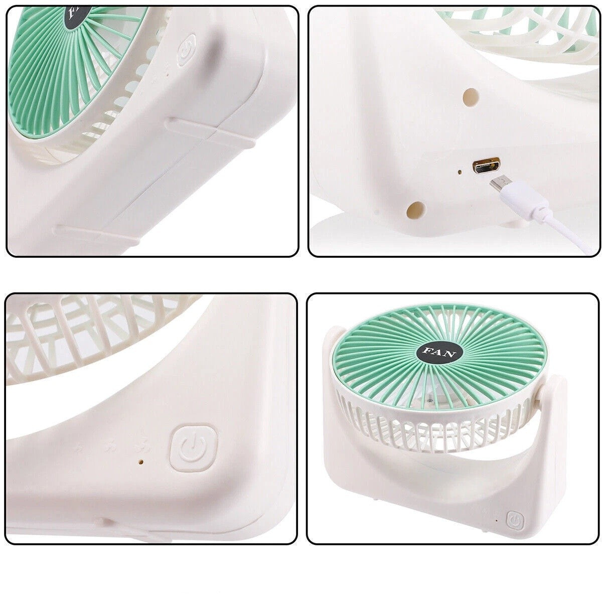 Ventilator Portabil cu 3 Trepte de Viteză și Baterie Reîncărcabilă – Design Compact și Silențios, USB, Ideal pentru Birou, Casă și Excursii