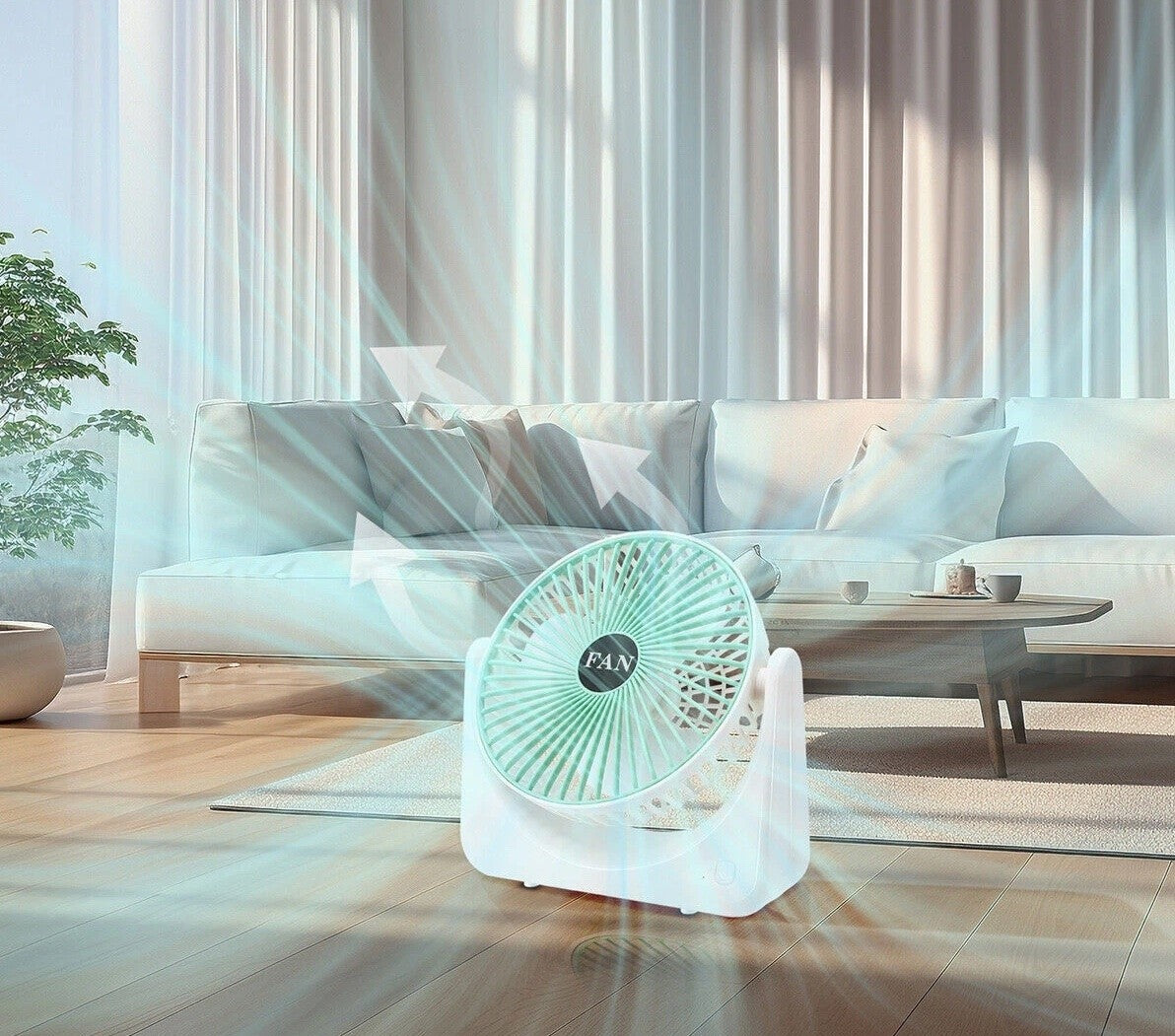 Ventilator Portabil cu 3 Trepte de Viteză și Baterie Reîncărcabilă – Design Compact și Silențios, USB, Ideal pentru Birou, Casă și Excursii