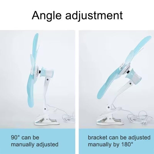 Ventilator Portabil cu Cleste Articulat | 5 Palete Detasabile 40cm | Rotire 300° | Cablu 1.2m cu Intrerupator | ABS | Alb-Albastru