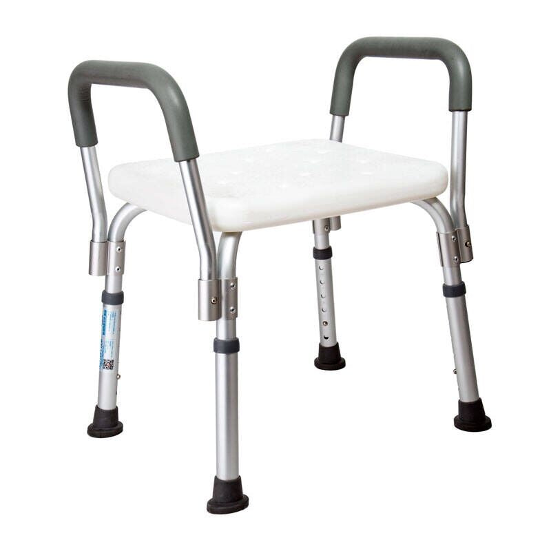 Scaun de Baie cu Manere si Sezut Antiderapant, Reglabil pe Inaltime, pentru Dus si Igiena Personala