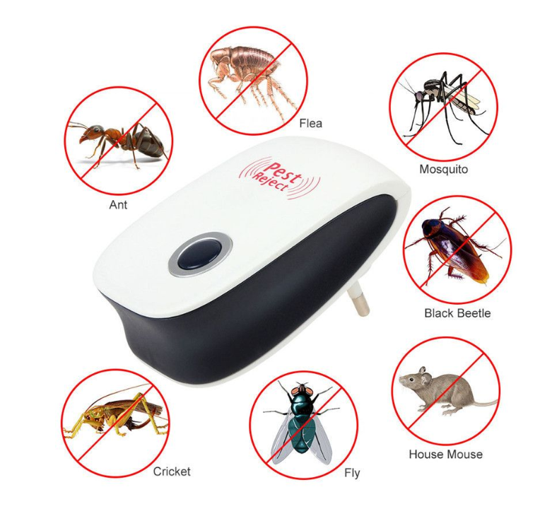 Set 3x Dispozitiv Antidaunatori Ultrasonic | Pest Reject | Fara Chimicale | Priza 220V | Protectie 80mp | Lumina Veghe