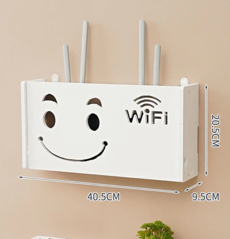 Suport router wireless pentru mascare fire si echipament WIFI, alb
