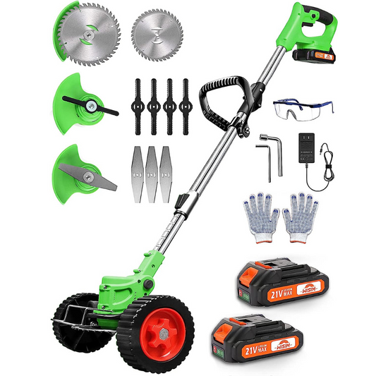 Motocoasa Electrica 24V | 4000 mAh, 18000 RPM, Cu Roti Detasabile, Acumulatori Inlcusi