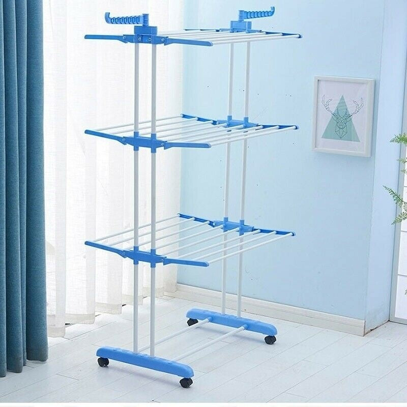 Uscator de Rufe, Vertical, Mobil si Pliabil Cu Suport Pentru Umerașe