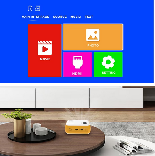Mini Proiector Portabil cu HDMI, USB și Card, Imagine până la 100 inch, Difuzor Încorporat