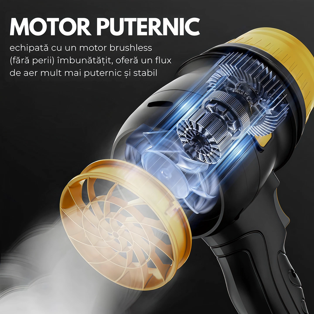 Suflanta Aer Turbo Portabila | 2 Acumulatori 48V | 1050W | 34000 RPM | Compacta