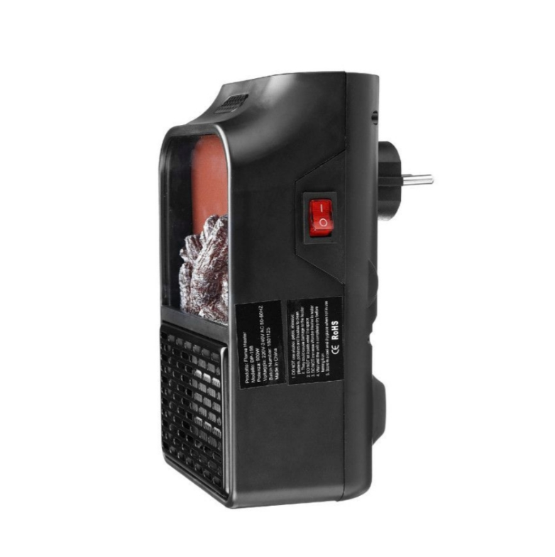 Set 2 Aeroterme de Priză 900W cu Efect de Șemineu, Afișaj Digital, Telecomandă și Timer