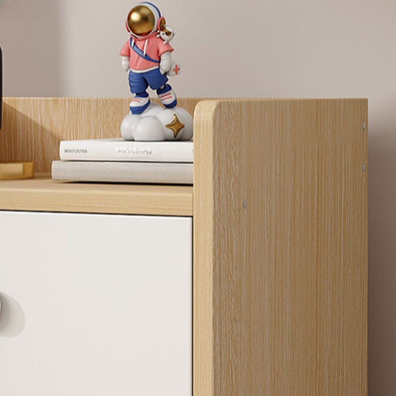 Noptiera Compacta cu 2 Sertare | Design Natur cu Sertare Albe | 40x26x32 cm
