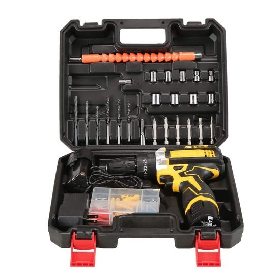 Masina de Gaurit si Insurubat cu Acumulator | Set 28 Piese | 2 Acumulatori 48V | 2 Viteze | Cuplu 25+1 | Mandrina 10 mm | Valiza Transport
