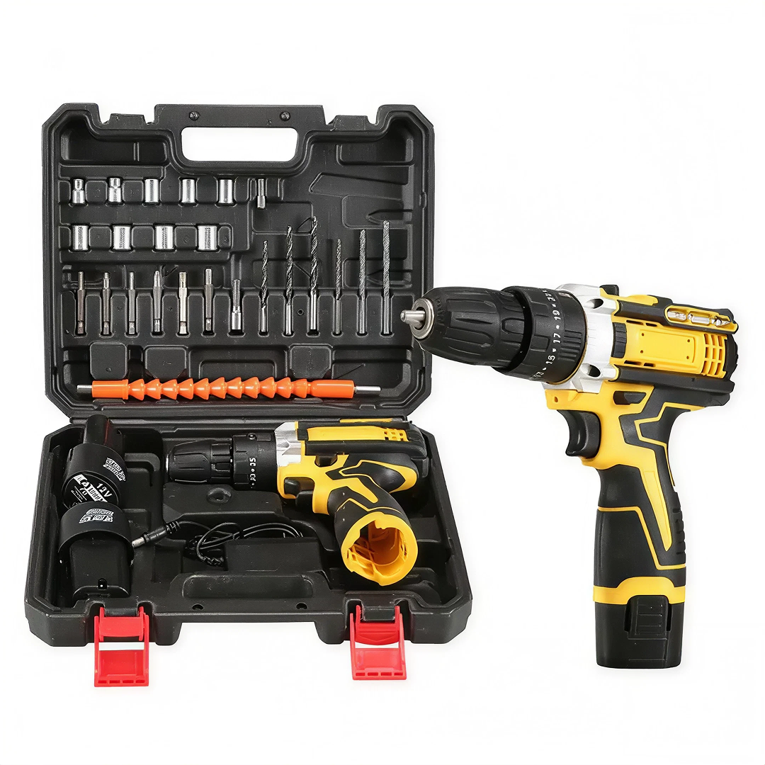 Masina de Gaurit si Insurubat cu Acumulator | Set 28 Piese | 2 Acumulatori 48V | 2 Viteze | Cuplu 25+1 | Mandrina 10 mm | Valiza Transport