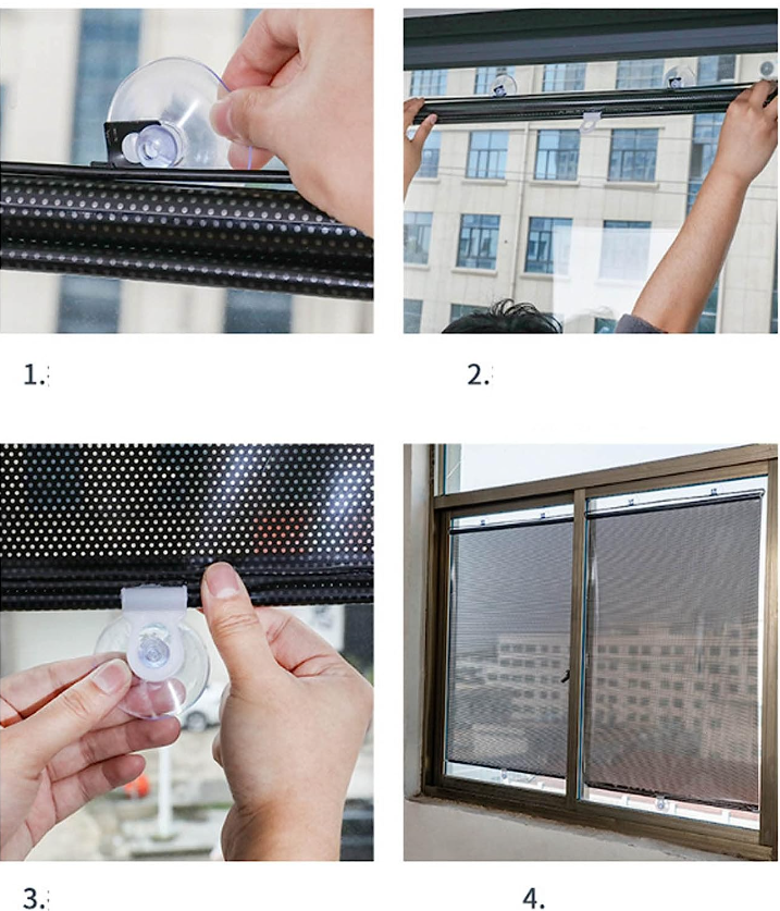 1 + 1 GRATIS - Parasolar perforat retractabil cu ventuze, 45 cm x 125cm