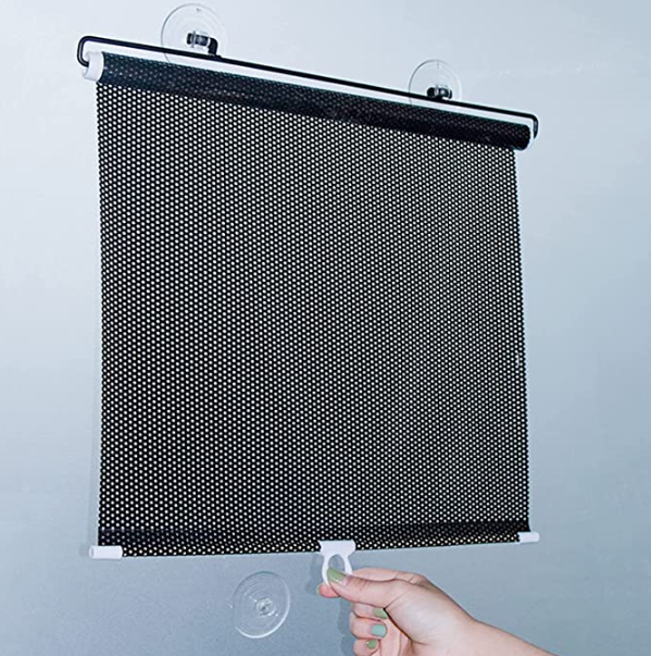 1 + 1 GRATIS - Parasolar perforat retractabil cu ventuze, 45 cm x 125cm