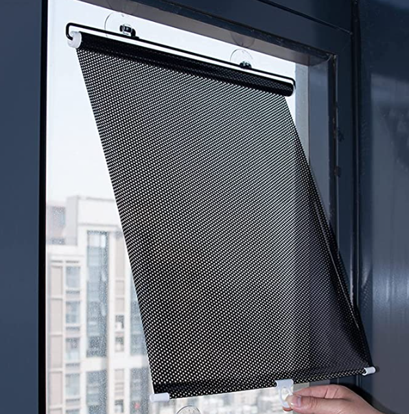 1 + 1 GRATIS - Parasolar perforat retractabil cu ventuze, 45 cm x 125cm