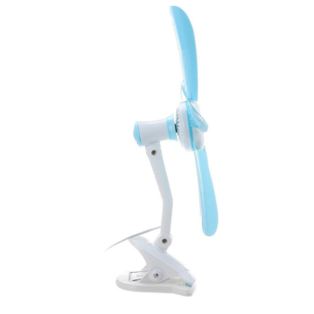 Ventilator Portabil cu Cleste Articulat | 5 Palete Detasabile 40cm | Rotire 300° | Cablu 1.2m cu Intrerupator | ABS | Alb-Albastru