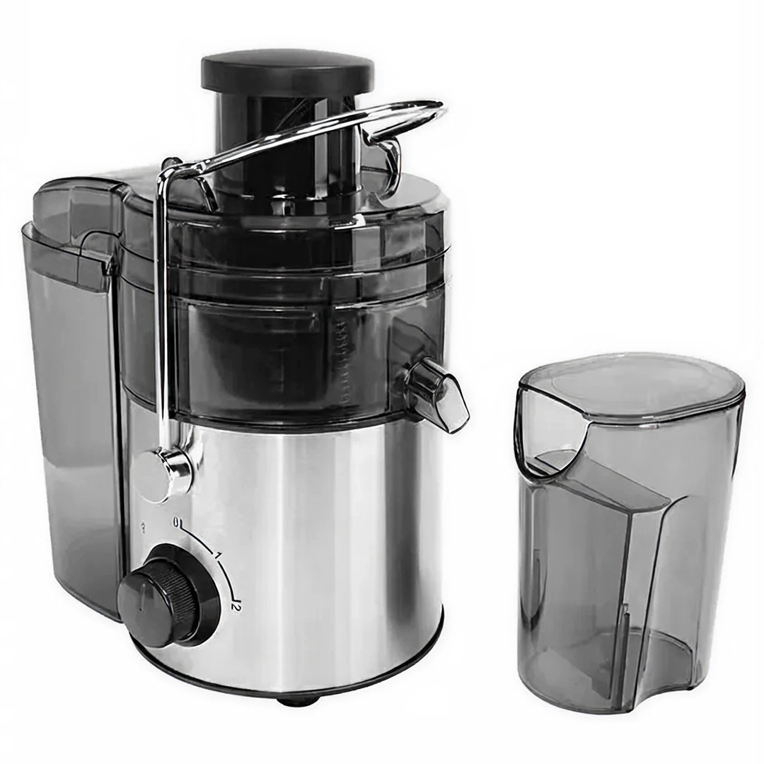 Storcator Citrice Electric 800W | 2 Trepte Viteza | Rezervor 550ml | Compartimente Separate Suc/Resturi | Curatare Rapida | Argintiu | Transport Gratuit