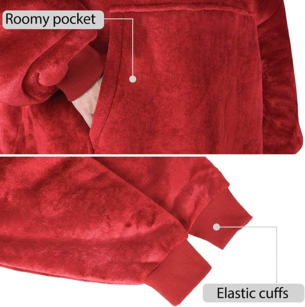 Pachet 2 Pături Hanorac cu Glugă, Mâneci și Buzunar Frontal, Mărime Universală Unisex