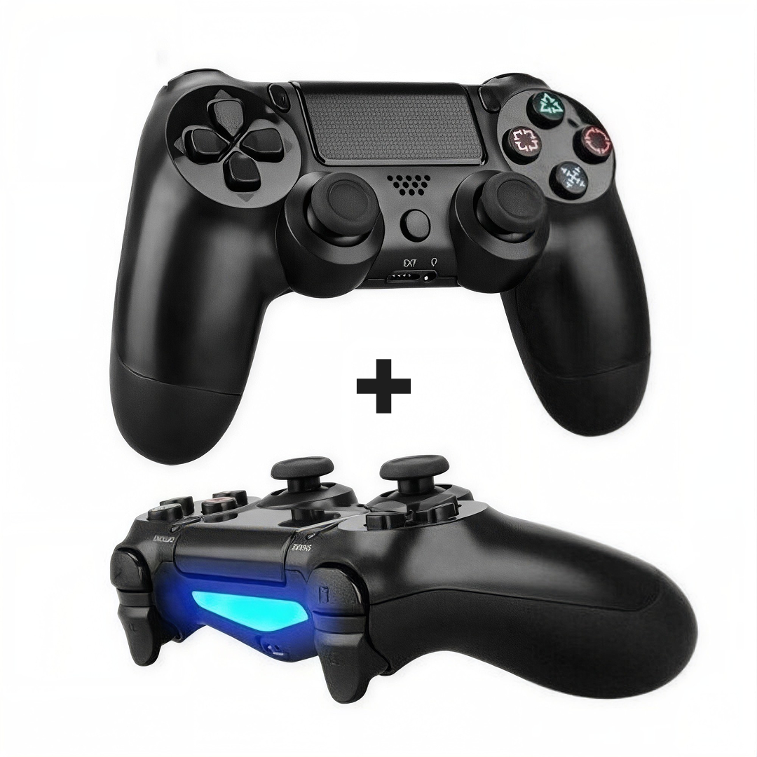 Set 2 Controllere Wireless Compatibile PS4, cu Touch Pad, Vibrații și Jack 3,5 mm