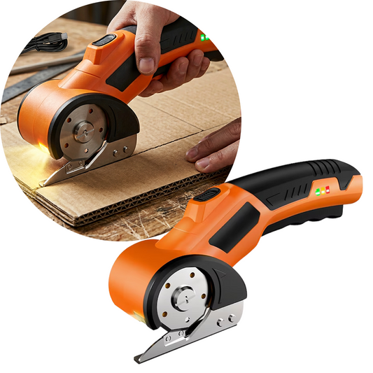 Taietor Electric Carton Fara Fir | Lama Otel Carbon | 6 mm | Blocare Siguranta | 430 g | Portocaliu