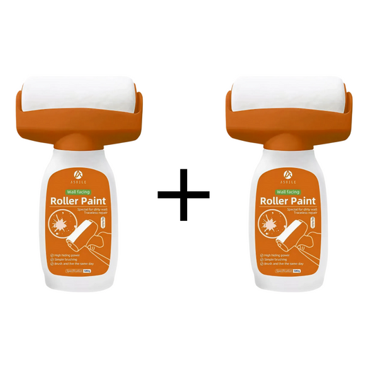 Oferta 1+1 | Trafalete Cu Rezervor Si Vopsea Lavabila Alba Inclusa | Rola Reumplabila Pentru Reparatii Rapide Pereti