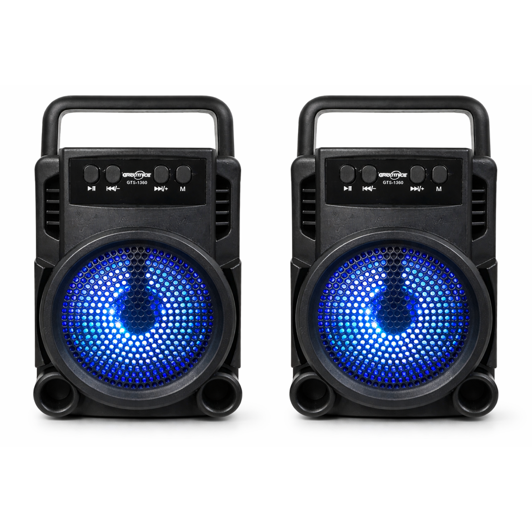 1+1 PROMO Boxa Portabila Bluetooth Cu LED RGB | Putere 10W | Radio FM | USB TF AUX | Baterie Reincarcabila | Maner Transport