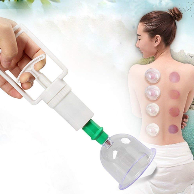 Set 12 Ventuze pentru Masaj, Pompa cu Vacuum, Functie Terapeutica, Transparente