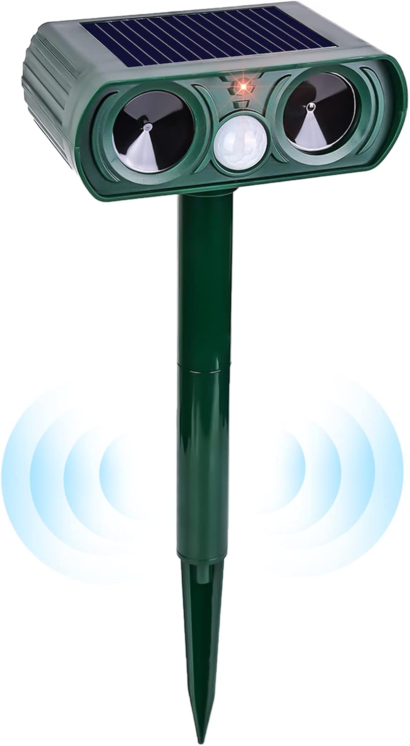 Aparat Solar Antidaunatori | Dispozitiv Cu Ultrasunete Si Senzor Miscarе | Protectie Pisici, Caini, Rozatoare, Pasari