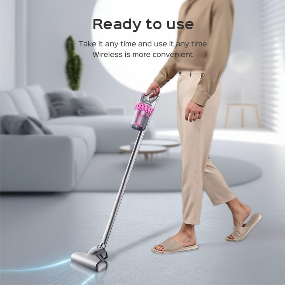 Aspirator Vertical fără Fir 4 în 1, 8500 Pa, cu Lumină UV Anti-Acarieni și Filtru HEPA
