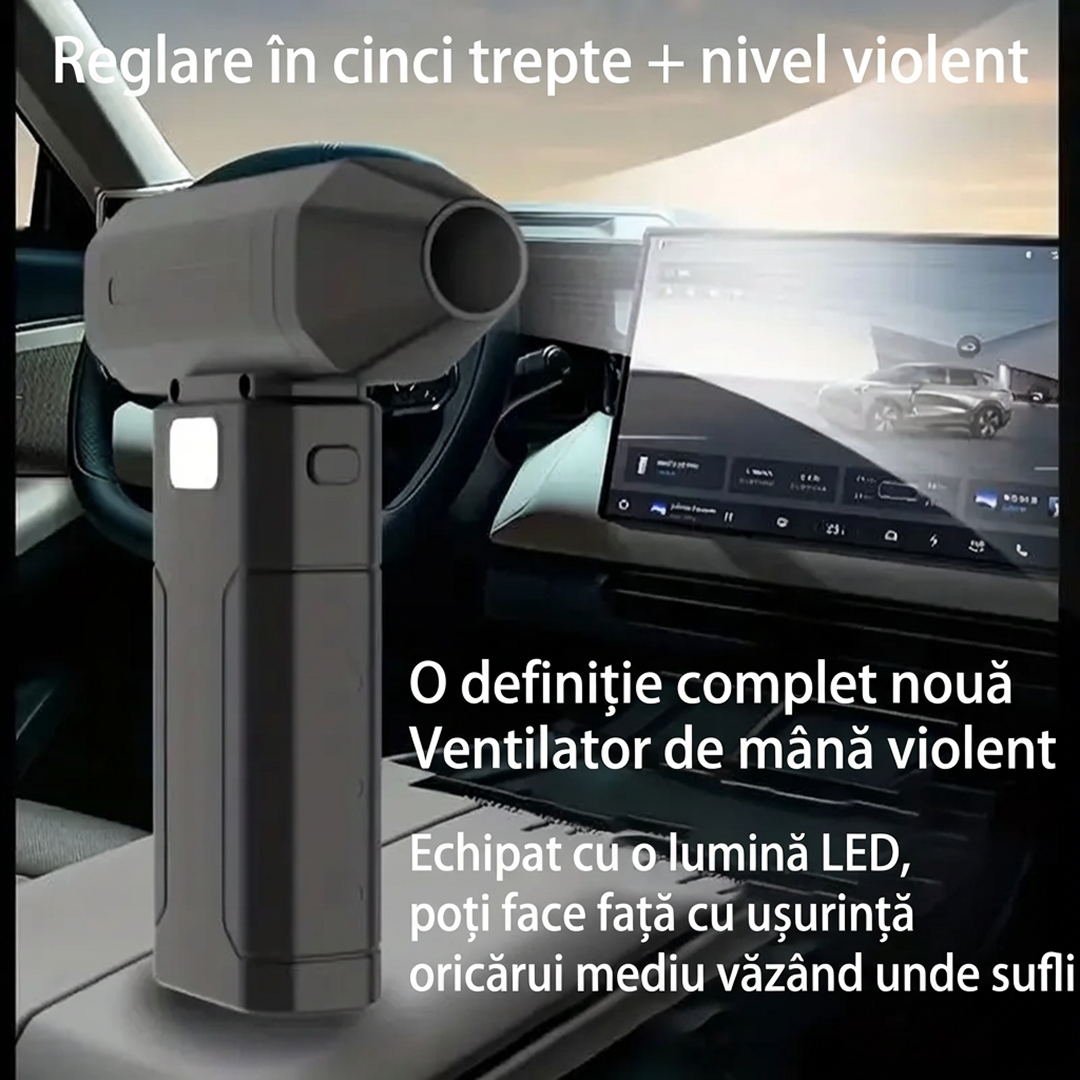 Suflanta Electrica Aer Pentru Curatare | Air Duster Reincarcabil 6000mAh | Fara Fir | 3 Trepte Viteza | Pentru Electronice Si Auto