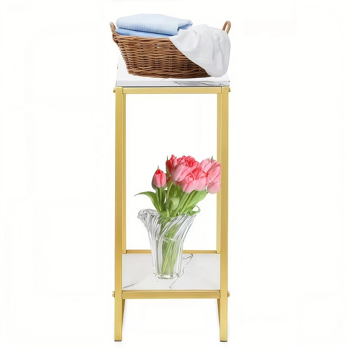 Suport pentru Flori cu 2 Rafturi | Etajera Metalica pentru Plante | 75x24