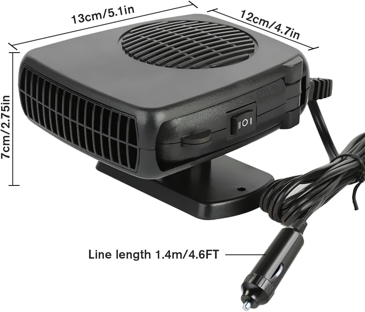 Aeroterma Auto 200 W| Incalzitor Si Ventilator Auto 2 In 1 | Dezaburire Rapida + Racire + Priza Auto