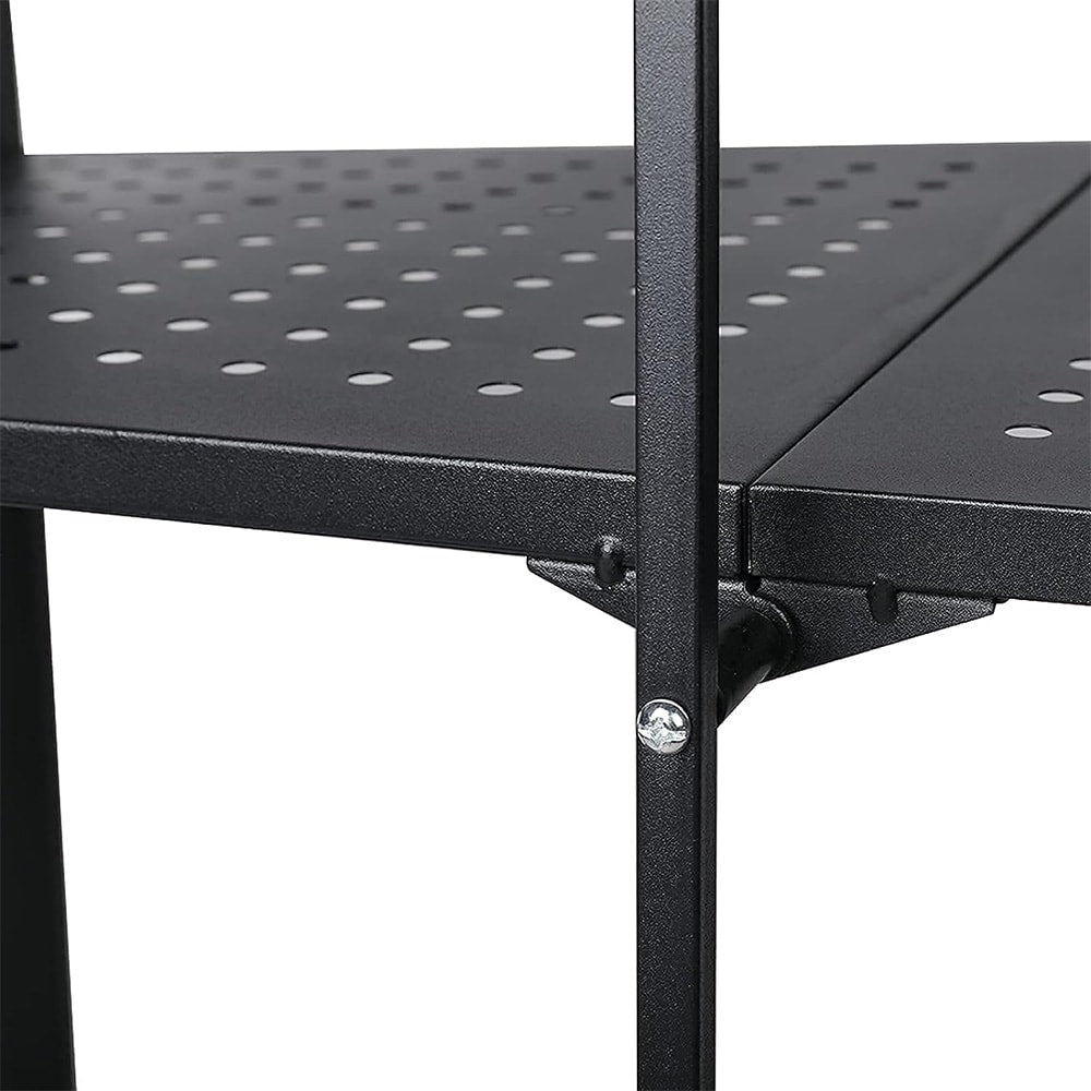 Raft Metalic Pliabil cu 5 Polițe, pe Roți, 100 kg, 72 x 34 x 163 cm