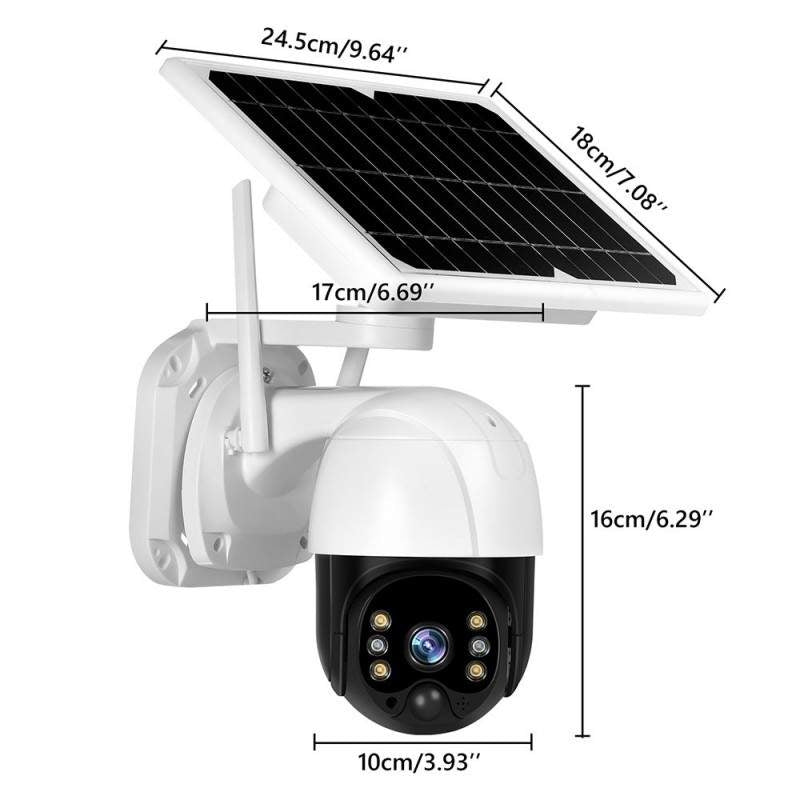 Cameră Solară 4G 3MP cu Panou 5W, Acumulator 8000 mAh, PTZ 355° și Card 32 GB