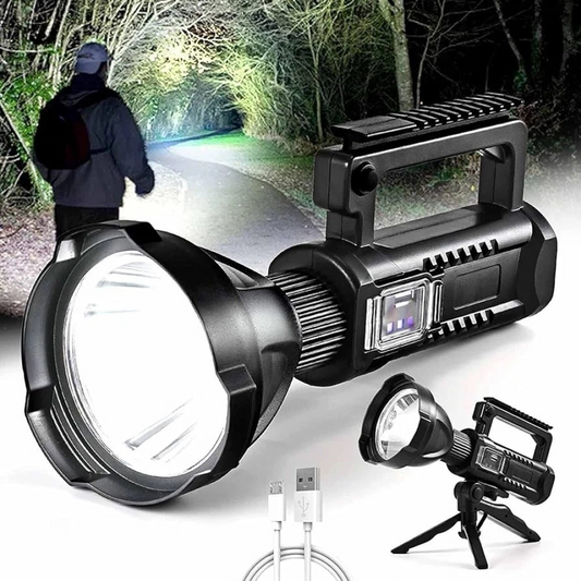 Lanterna LED Reincarcabila cu Powerbank | 4 Moduri Iluminare | USB | Trepied Inclus