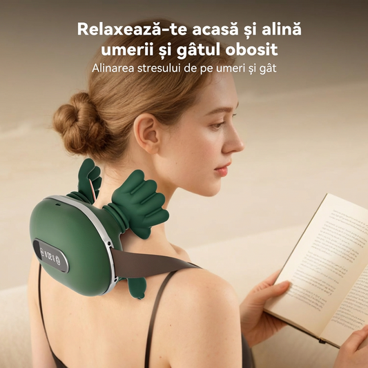 Aparat Masaj Gat si Spate cu Incalzire | 3 Viteze | 2 Niveluri Caldura 40°C/45°C | Wireless | Baterie 2000mAh | Cadoul Perfect