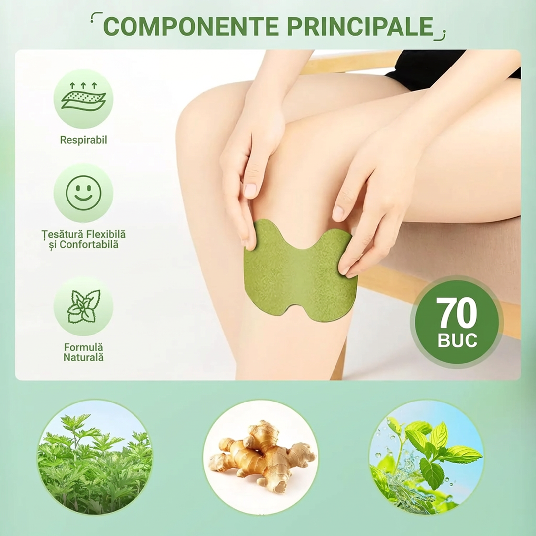 Set 100 Plasturi Termici pentru Genunchi si Spate | Efect Caldura 8 Ore | Pentru Gat, Umeri si Articulatii