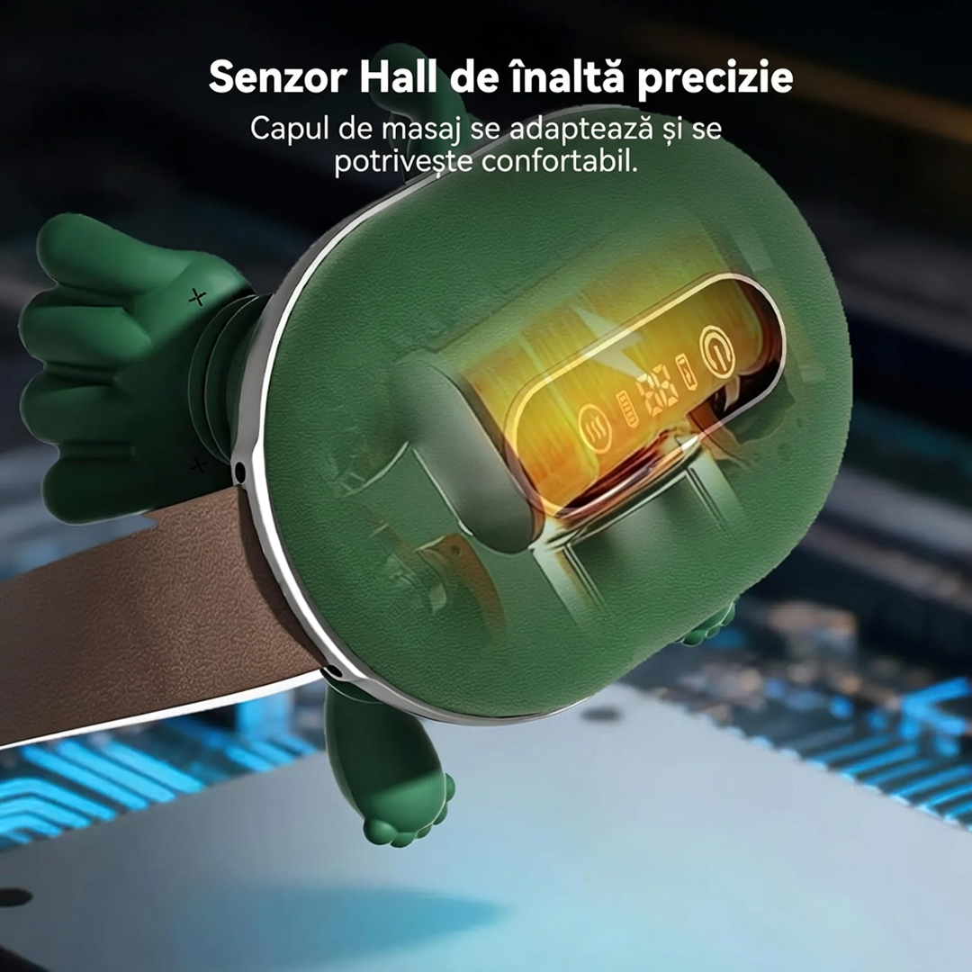 Aparat Masaj Gat si Spate cu Incalzire | 3 Viteze | 2 Niveluri Caldura 40°C/45°C | Wireless | Baterie 2000mAh | Cadoul Perfect