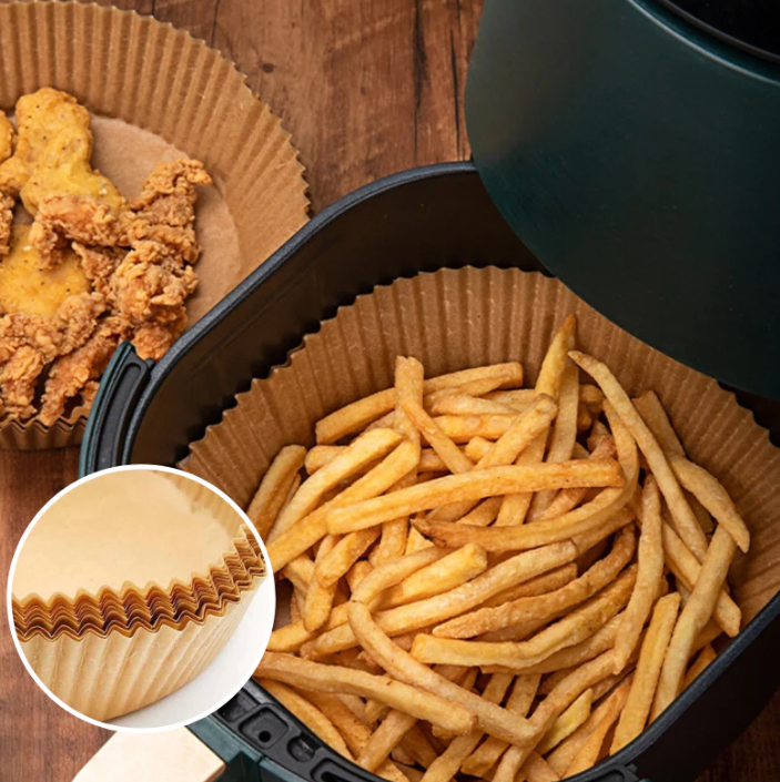 PROMOTIE 1+1 GRATIS | Set 100 Hartii de Copt Pentru Air Fryer Rotund + Set 100 Hartii de Copt Pentru Air Fryer Patrat