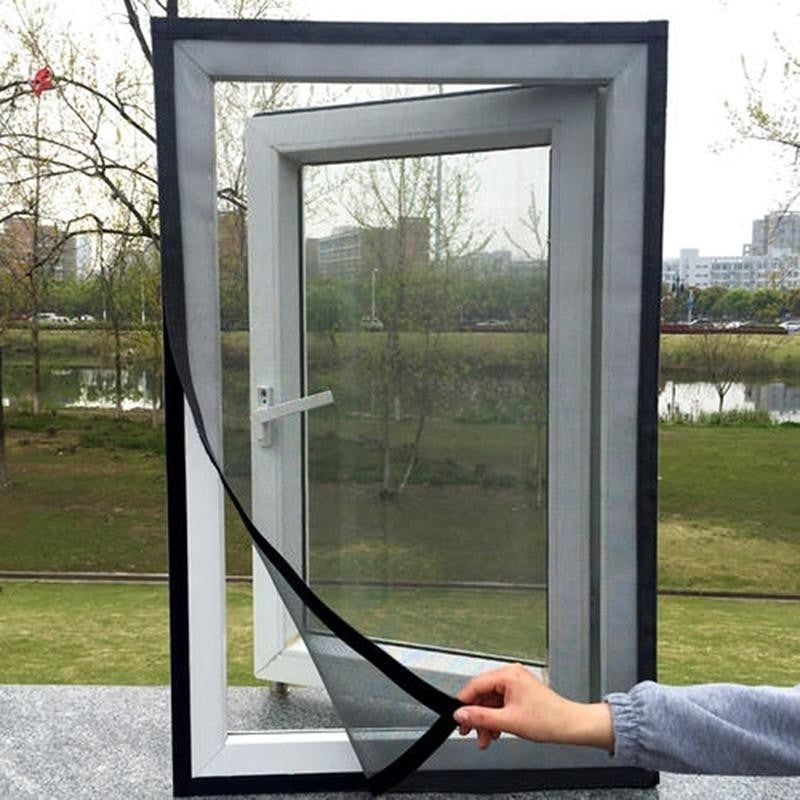 1+1 PROMO – Plasă Anti-Insecte pentru Geam, 150x180 cm, din Poliester, Fixare cu Bandă Adezivă