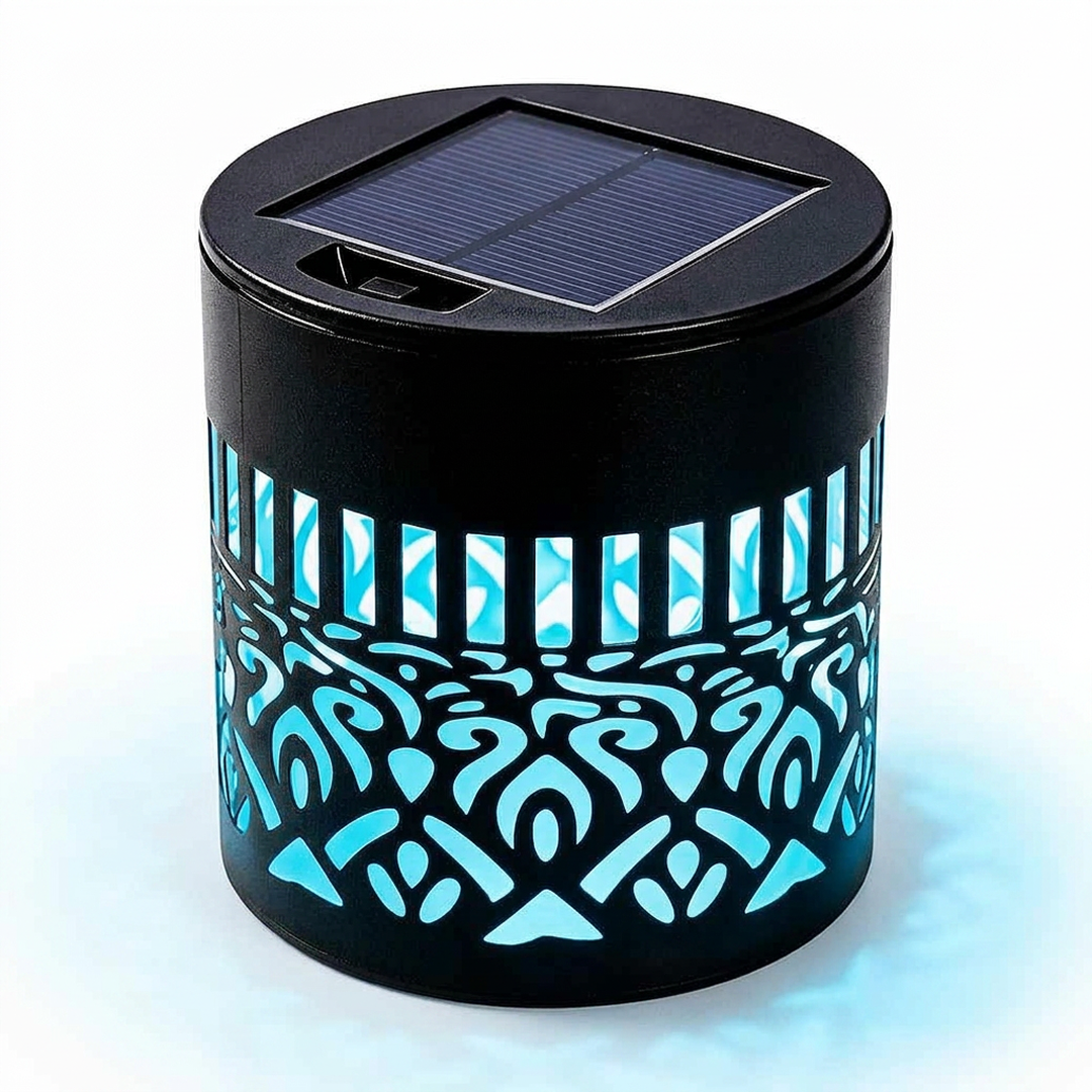 Lampa Solara de Perete cu Proiectie Mandala | Lumina multicolora RGB | Aprindere Automata | Metal | Exterior | 8.6x8.4 cm