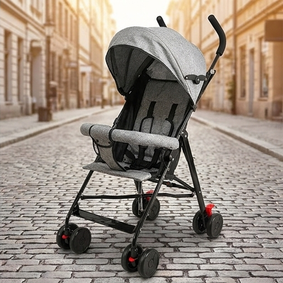 Carucior Bebe Pliabil Ultra Usor 4.2kg | Spatar Reglabil 95-175° | Centura 5 Puncte | Copertina Extensibila | Roti 360°