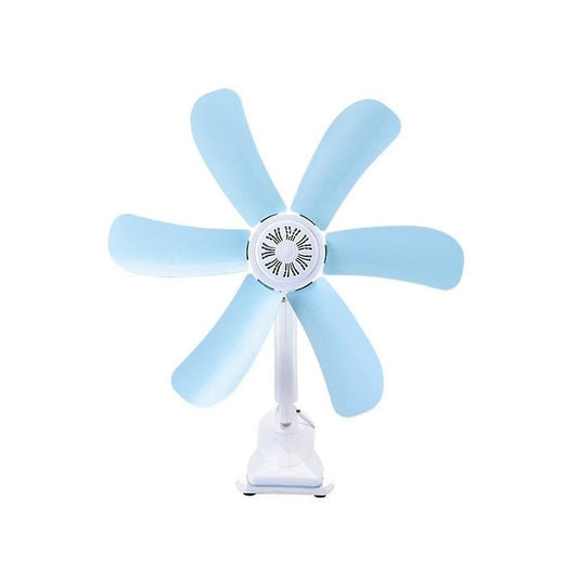 Ventilator Portabil cu Cleste Articulat | 6 Palete Detasabile 40cm | Rotire 300° | Cablu 1.2m cu Intrerupator | ABS | Alb-Albastru