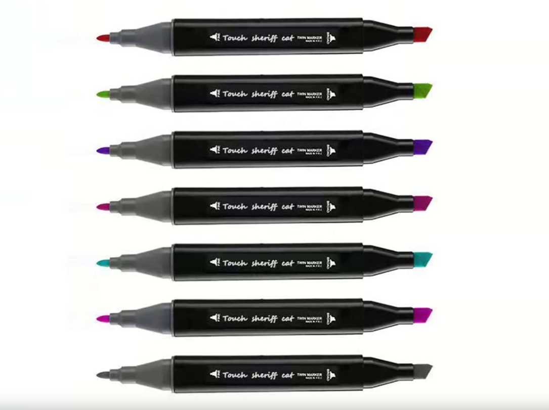 Set 80 Markere Cu 2 Capete Subtire Si Gros | Carioci Profesionale Pe Baza De Alcool | Cu Geanta Depozitare | Culori Intense Si Durabile