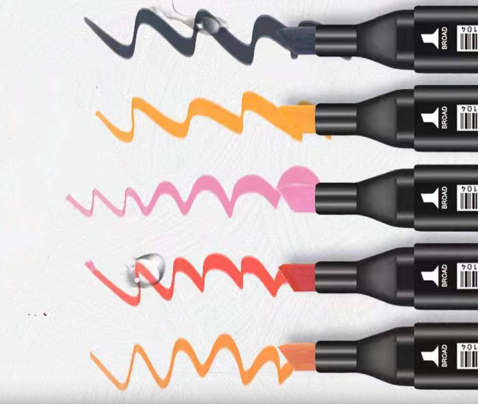 Set 80 Markere Cu 2 Capete Subtire Si Gros | Carioci Profesionale Pe Baza De Alcool | Cu Geanta Depozitare | Culori Intense Si Durabile