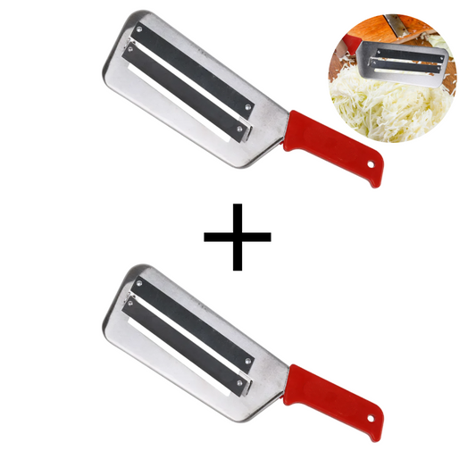 Promo 1+1 Gratuit | Unealtă Din Inox Pentru Tocat Varza | Lame Duble | Mâner Ergonomic Din Plastic