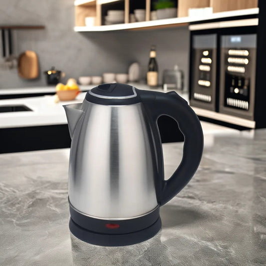 Cana Fierbator Inox | 2L, 1500W, Oprire Automata, Protectie Supraincalzire, Rotatie 360°, Design Inox/Negru