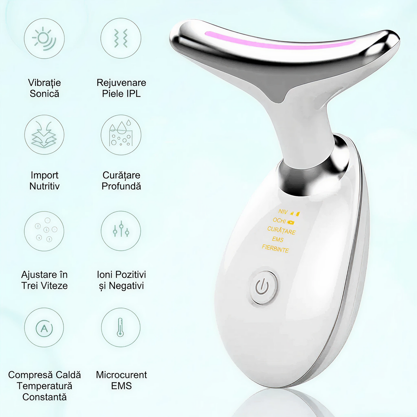 Dispozitiv Profesional de Lifting Facial si Gat – Masaj Reducere Riduri & Barbie Dubla, Remodelare Faciala