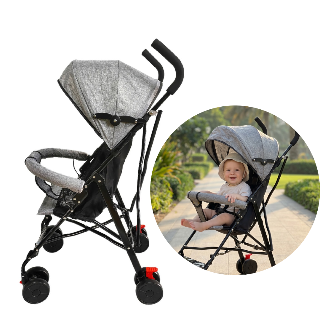 Carucior Bebe Pliabil Ultra Usor 4.2kg | Spatar Reglabil 95-175° | Centura 5 Puncte | Copertina Extensibila | Roti 360°