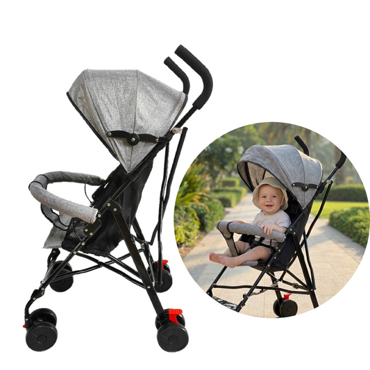 Carucior Bebe Pliabil Ultra Usor 4.2kg | Spatar Reglabil 95-175° | Centura 5 Puncte | Copertina Extensibila | Roti 360°