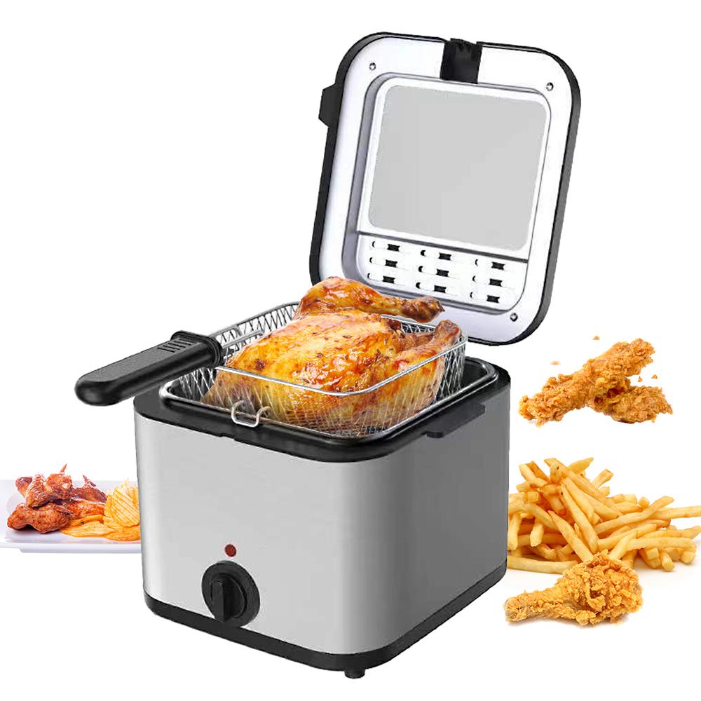 Friteuza Multifunctionala | 2.5L Inox, 2000W, Prajire Si Coacere, Cos Detasabil Cu Maner Rece